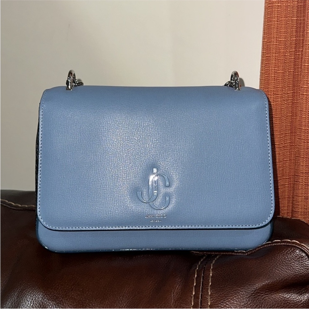 ‼️Jimmy Choo Blue Leather Shoulder
Bag Crossbody Bag